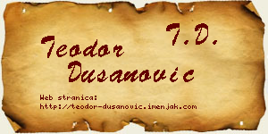 Teodor Dušanović vizit kartica